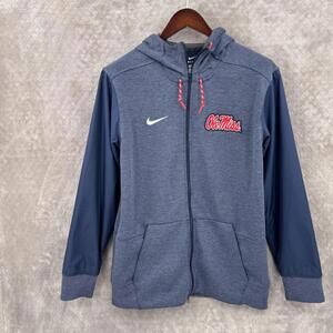 Ole Miss Rebels Jacket Mens Large Blue NCAA Football Nike Dri Fit Full Zip